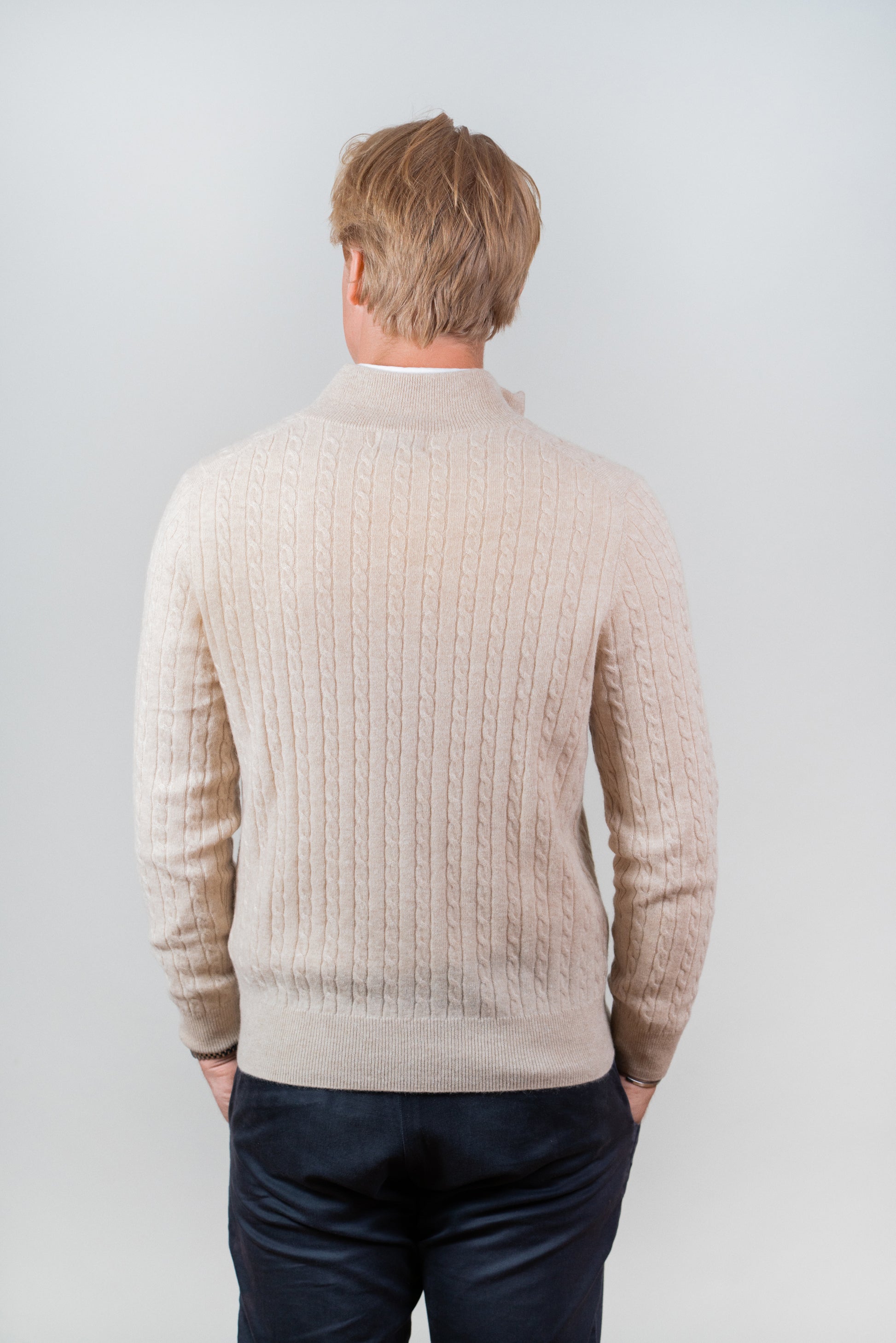 Cashmere Cable-knit Half Zip