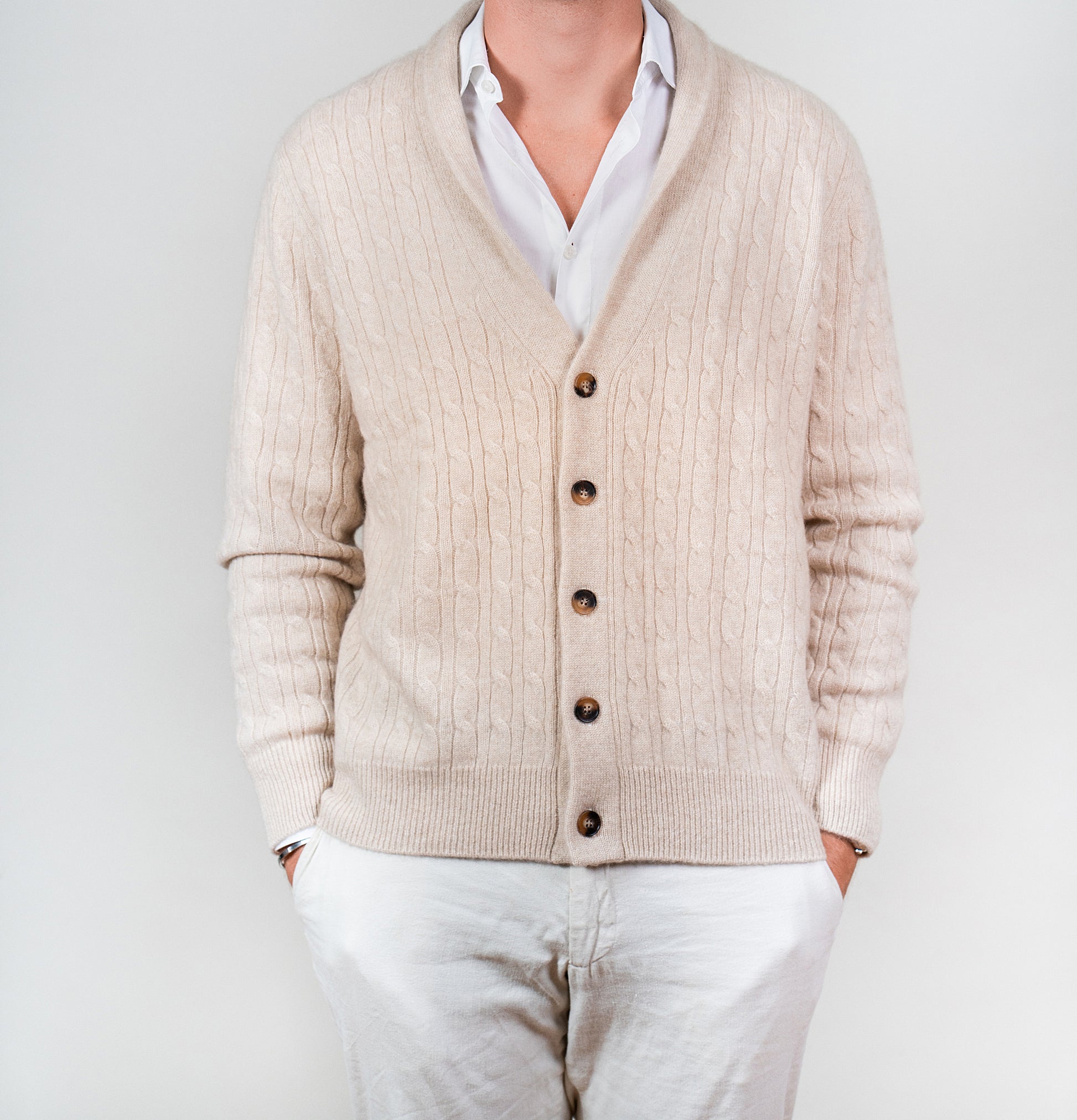Cable-knit Cashmere Cardigan